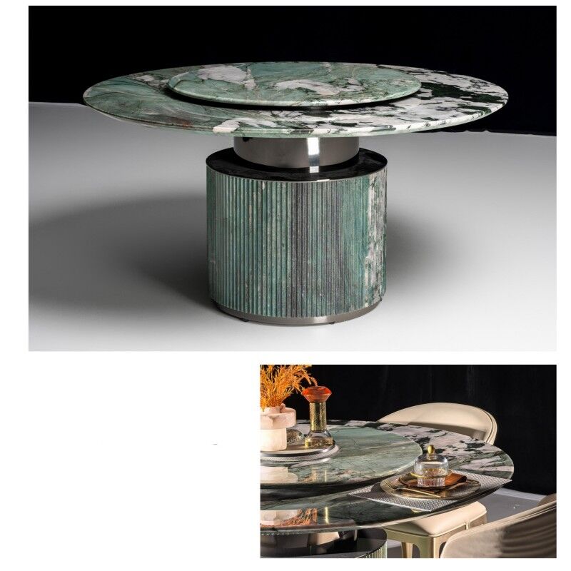 150cm Verde Marinace Granite Round Dining Table Coffee Table Background Kitchen Countertop Worktop Dining Furniture Marble Top