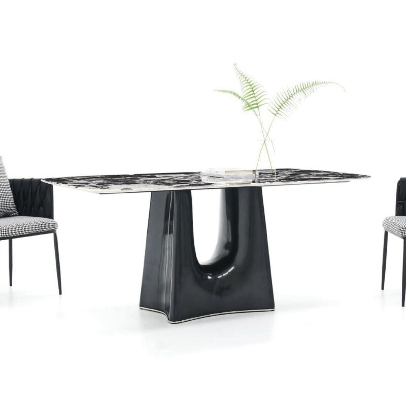 Black Bulgari Marble Dining Table Indoor Living room Furniture Production Factory