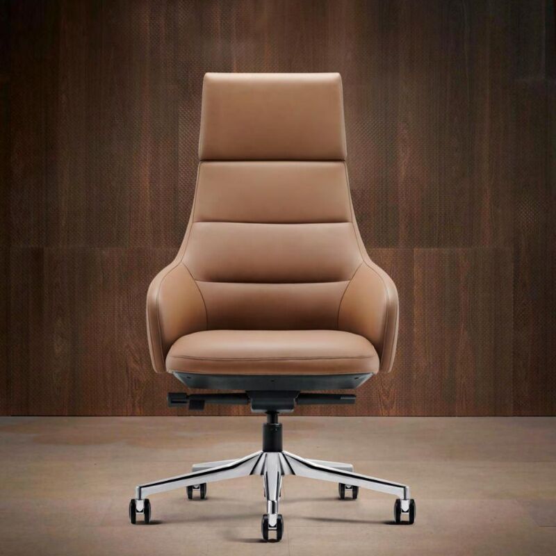 Customized Commercial Leather President Executive Staff Chair Pu Leather Swivel Office Chair - Image 2