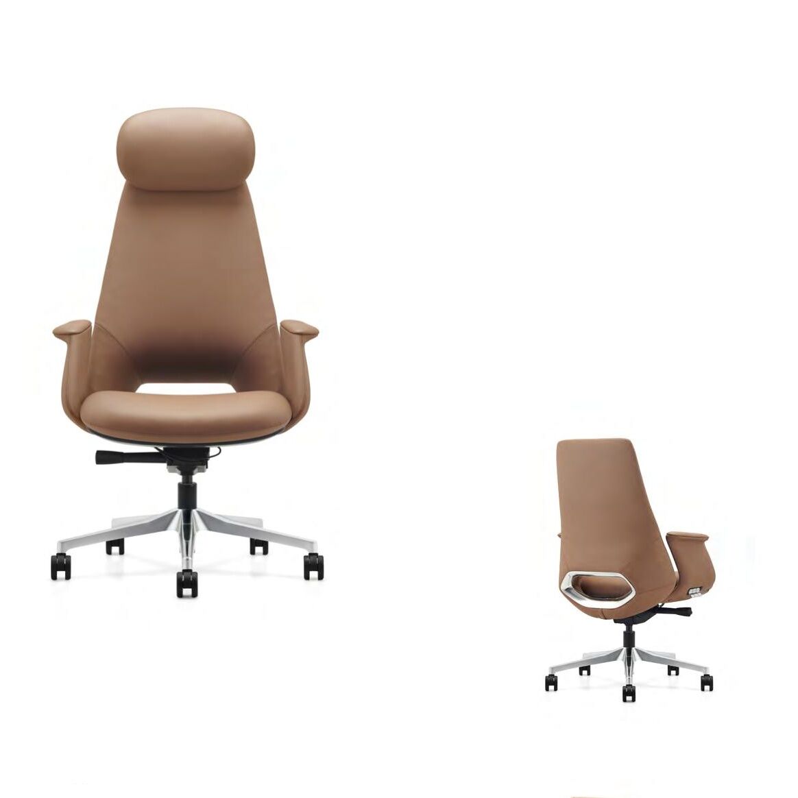 Commercial Furniture High Back Genuine Leather Office Chair with Luxury Design - Image 3