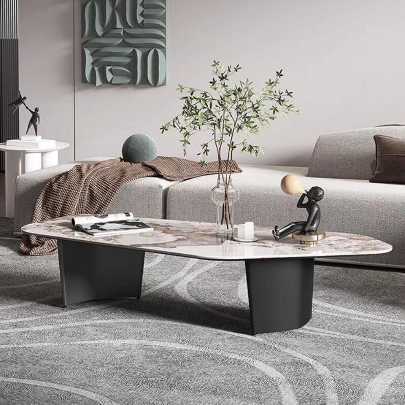 Luxury Sintered Stone Coffee Table Sofa End Table Irregular Shape Central Coffee Table for Modern Home Hotel Lobby Furniture