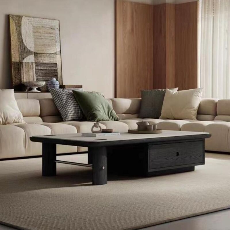 Wind Rock Plate Coffee Table High-End Designer Small Apartment in the Living Room Minimalist Rectangular Coffee Table